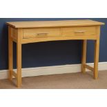 Light oak two drawer dressing table (W120cm,