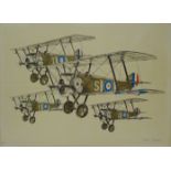 Patrol of Sopwith F1 Camels of 65 Squadron, limited edition colour print no.