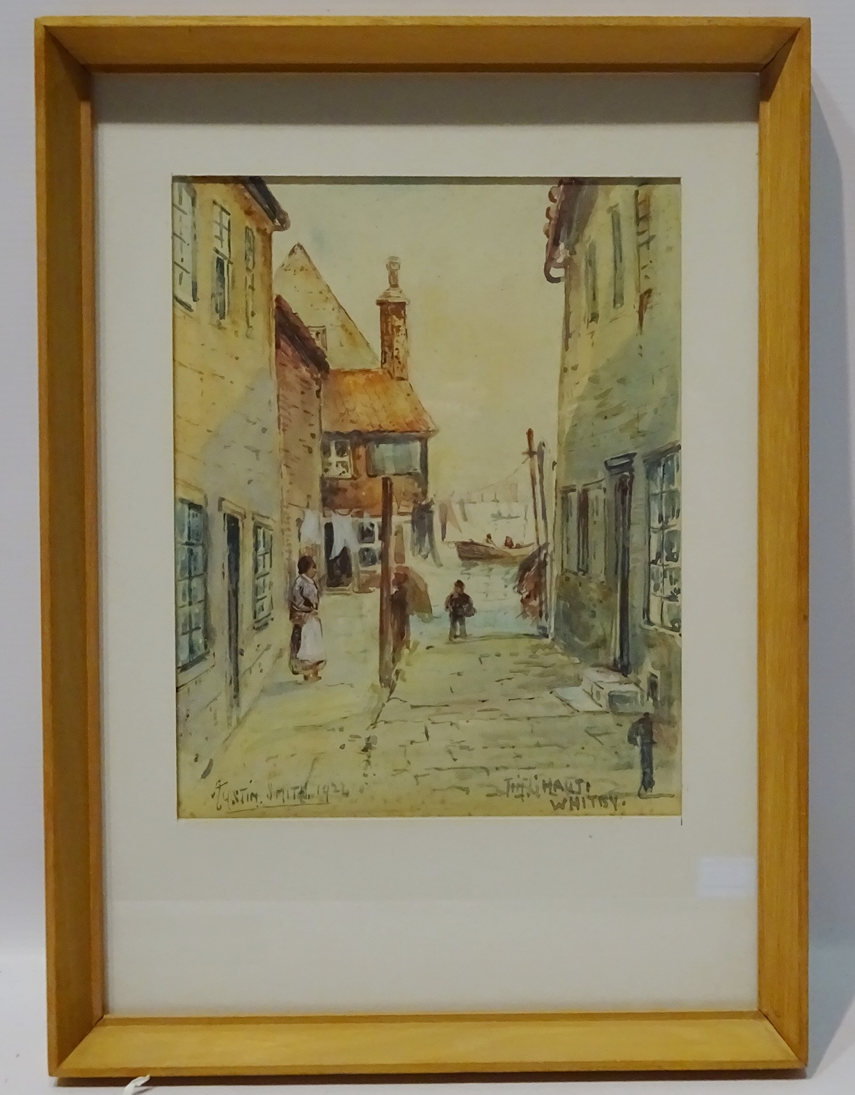 'Tin Haut Whitby', early 20th century watercolour signed and dated by Austin Smith 1924, - Image 2 of 2