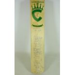 Cricket bat signed by the England,