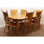 Colonial oak oval dining table with leaf (W106cm,