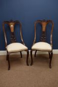 Pair late Victorian inlaid mahogany boudoir chairs Condition Report <a