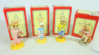 Four Royal Doulton Bunnykins; Sightseer, Tourist, Mother and Father,