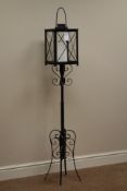 Wrought metal candle stand with lantern, H136cm Condition Report <a href='//www.