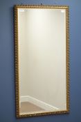 Rectangular gilt framed mirror with bevelled glass,