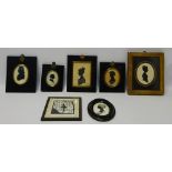 Collection of 19th century and later Silhouette Portraits including 19th century portrait of a lady,