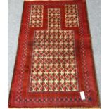 Baluchi prayer rug, 85cm x 138cm Condition Report <a href='//www.davidduggleby.