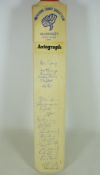 Cricket bat signed by various cricketers, including Mike Gatting,