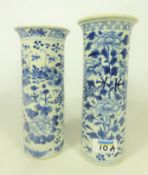 Two 19th Century Chinese spill vases decorated with dragons,