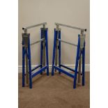 Pair metal adjustable height trestles (2) Condition Report <a href='//www.