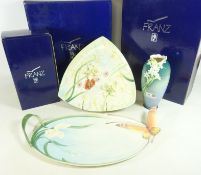 Franz 'Spring Bouquet' tray, 'Turberose Vase' and 'Butterfly Tray',