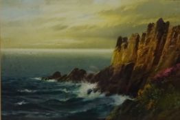 Coastal Cliffs, watercolour signed by John Shapland (British 1865-1929), 28cm x 41.