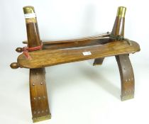 Eastern hardwood camel saddle stool, H48cm Condition Report <a href='//www.
