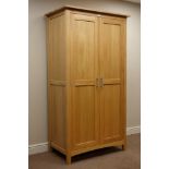 Light oak double wardrobe, W100cm Condition Report <a href='//www.davidduggleby.