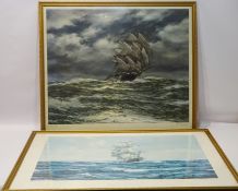 'The Dreadnaught', colour print after Henry Scott, 'Up Channel - The Lahloo',