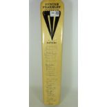 Cricket bat signed by the England, New Zealand, West Indies,