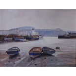 Inner Harbour Scarborough, oil on canvas board signed by Don Micklethwaite (British 1936-),