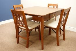 Scotts & Co modern mahogany extending dining table with two leaves (W100cm x L135cm extended) and
