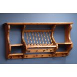 Two Penny pine waxed wall racks,