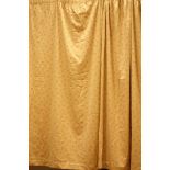 Pair 'The Isle Mill' gold oakshaw curtains, W282cm,