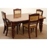 Edwardian walnut telescopic extending dining table (W119cm x L146cm closed) with leaf (190cm) and
