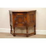 Medium oak credence shaped front cabinet, W81cm Condition Report <a href='//www.