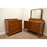 Edwardian inlaid mahogany dressing chest (107cm) and matching chest fitted with two short and three