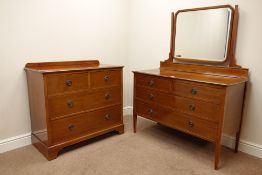 Edwardian inlaid mahogany dressing chest (107cm) and matching chest fitted with two short and three