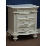 Ivory finish Disney Princess three drawer pedestal chest, W61cm, H72cm,