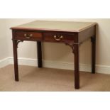 **WITHDRAWN** George III mahogany writing table, two drawers,