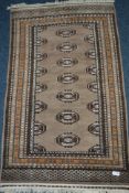 Persian Bokhara rug, repeating gul design,