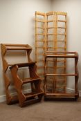 Three Penny pine wall racks and a pine room divider (4) Condition Report <a