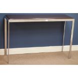 Rectangular console table with leather top,