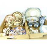 Early to mid 19th Century teaware hand painted with floral sprays including teapot,