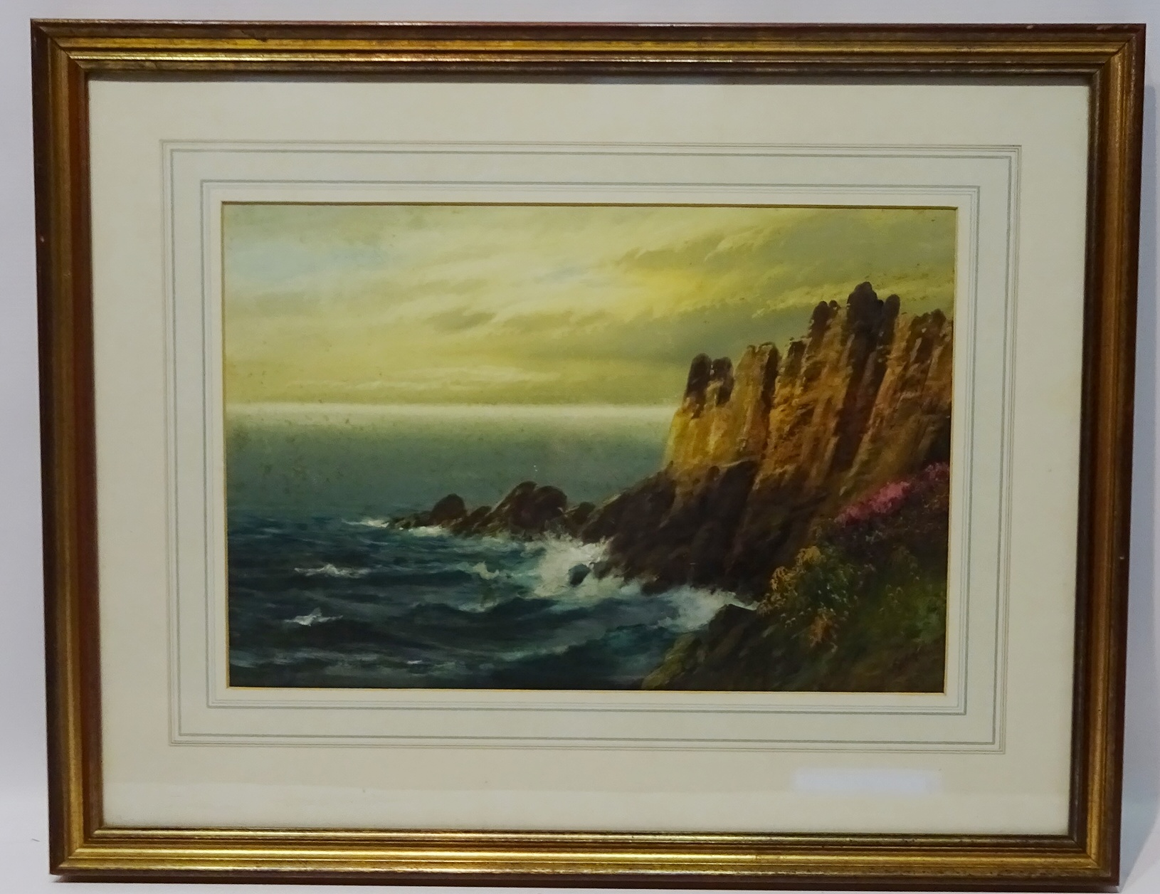 Coastal Cliffs, watercolour signed by John Shapland (British 1865-1929), 28cm x 41. - Image 2 of 2