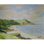 Cayton Bay - Scarborough, oil on canvas board signed by Don Micklethwaite (British 1936-),