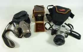 Voigtlander Brilliant camera in leather case,