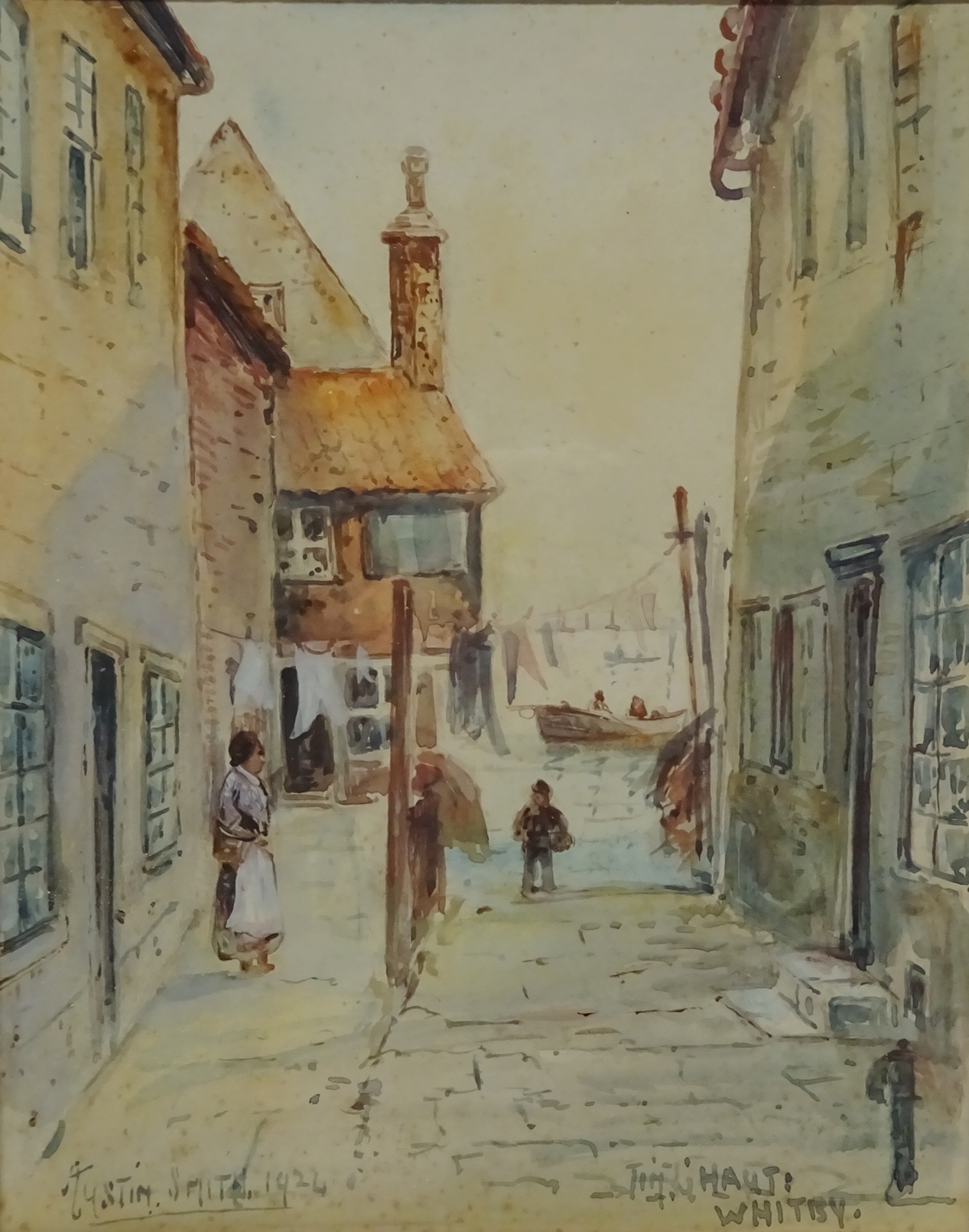 'Tin Haut Whitby', early 20th century watercolour signed and dated by Austin Smith 1924,