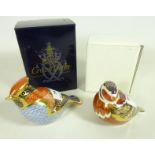 Two Royal Crown Derby paperweights;