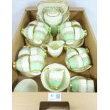 Art Deco period Tuscan China tea service for twelve and coffee ware for six in one box