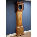 Early 19th century oak longcase clock case, circular aperture diameter - 9'',