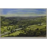 'Wensleydale from Scarth Nick', limited edition coloured etching no.