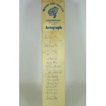 Cricket bat signed by Martyn Moxon, Simon Davis,