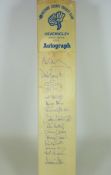 Cricket bat signed by Martyn Moxon, Simon Davis,
