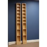 Pair Ikea light wood CD towers Condition Report <a href='//www.davidduggleby.