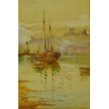 Whitby Harbour, watercolour signed by John Wayne Williams (British 1906-), 23.