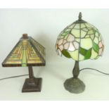 Two Tiffany style table lamps H47cm,