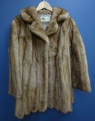 Blonde Mink fur three quarter length coat by Ross Furriers