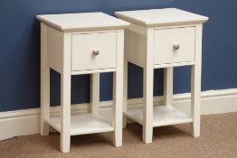 Pair of M&S Home cream bedside cabinets, W32cm,