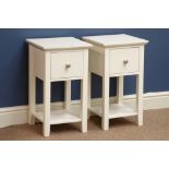 Pair of M&S Home cream bedside cabinets, W32cm,